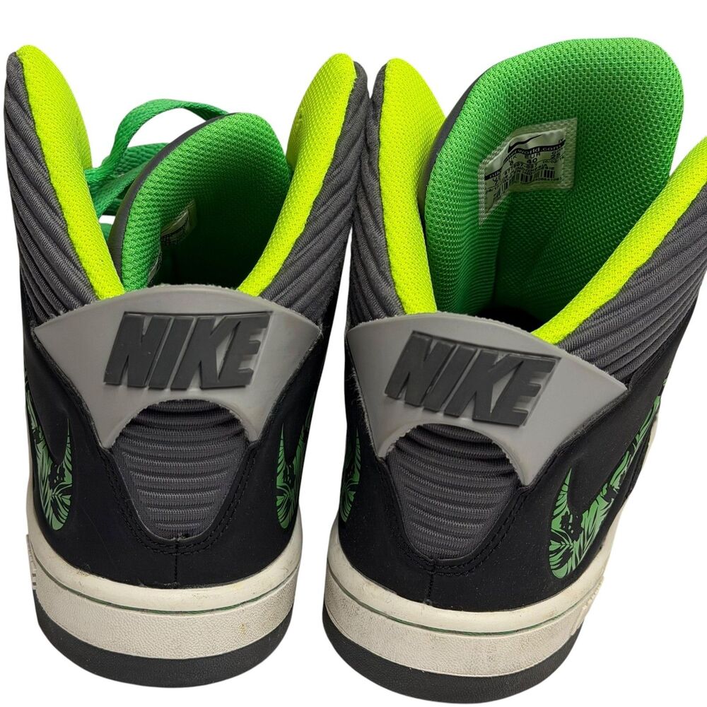 Nike Court Invader High Top Sneakers Basketball Shoes Boys Gray Green 7 Y - Picture 8 of 14